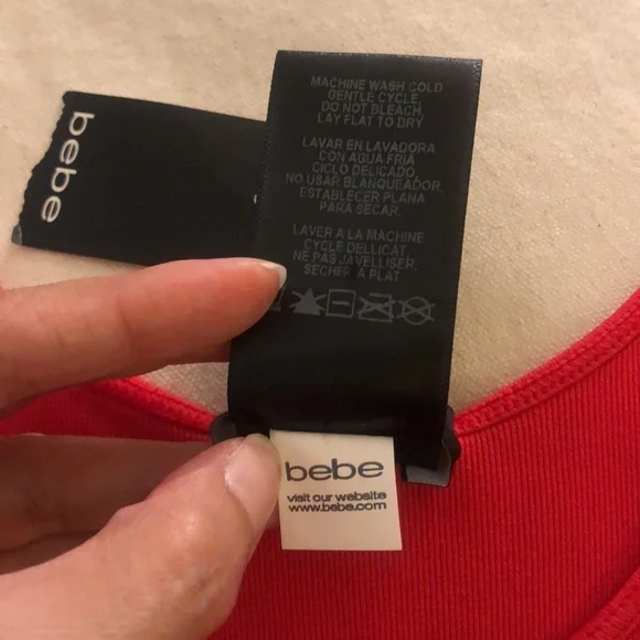 ♥️💋 NWT! Red Hot Bodycon Bebe Dress. Sizzle in this stunner! Size M/L - Picture 12 of 12